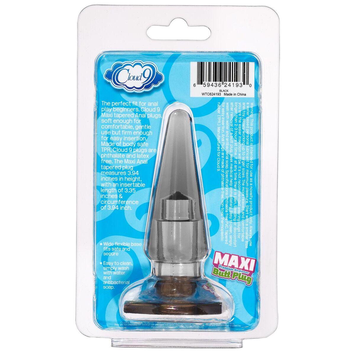 CLOUD 9 MAXI BUTT PLUG SMOKE GREY