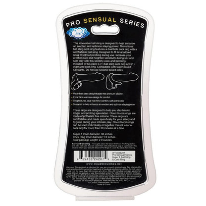 PRO SENSUAL SILICONE SUPER 8 RING & TIE SLING 2 PACK