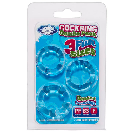 CLOUD 9 COCKRING COMBO BEADED CLEAR