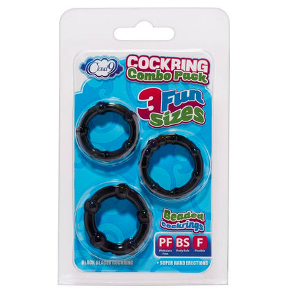CLOUD 9 COCKRING COMBO BEADED BLACK
