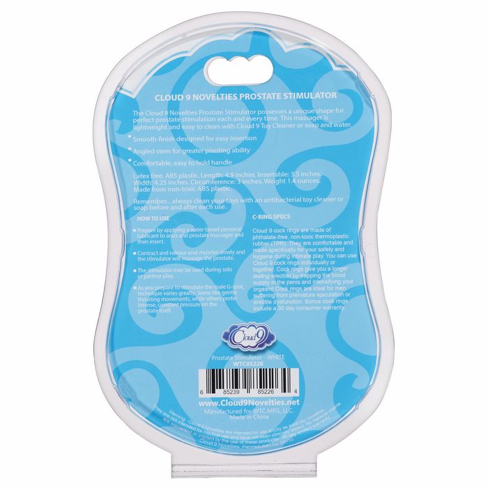 CLOUD 9 PROSTATE STIMULATOR KIT WHITE W/C RINGS