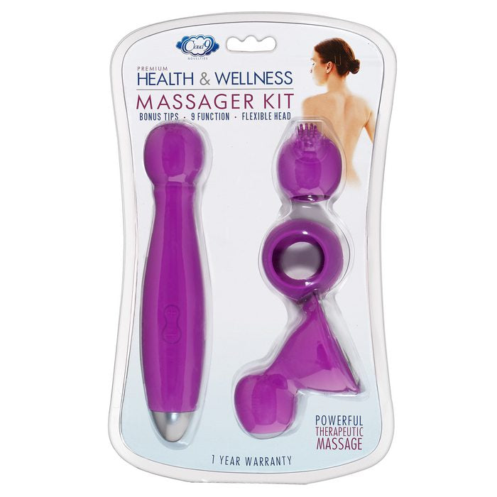 CLOUD 9 HEALTH & WELLNESS WAND KIT 9 FUNCTION FLEXIBLE HEAD PURPLE