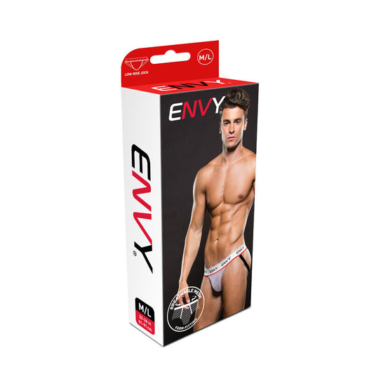 ENVY LOGO ELASTIC LOWRISE MESH JOCK WHITE M/L