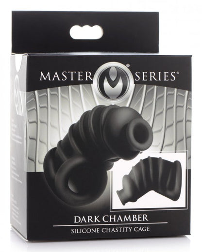 MASTER SERIES DARK CHAMBER SILICONE CHASTITY CAGE