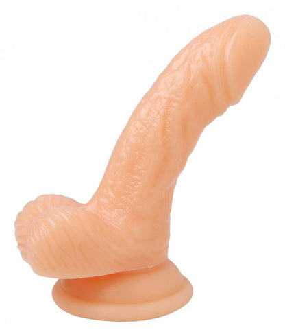 (D)(BULK) SILICONE CURVY 4 SUCTION CUP DILDO FLESH "