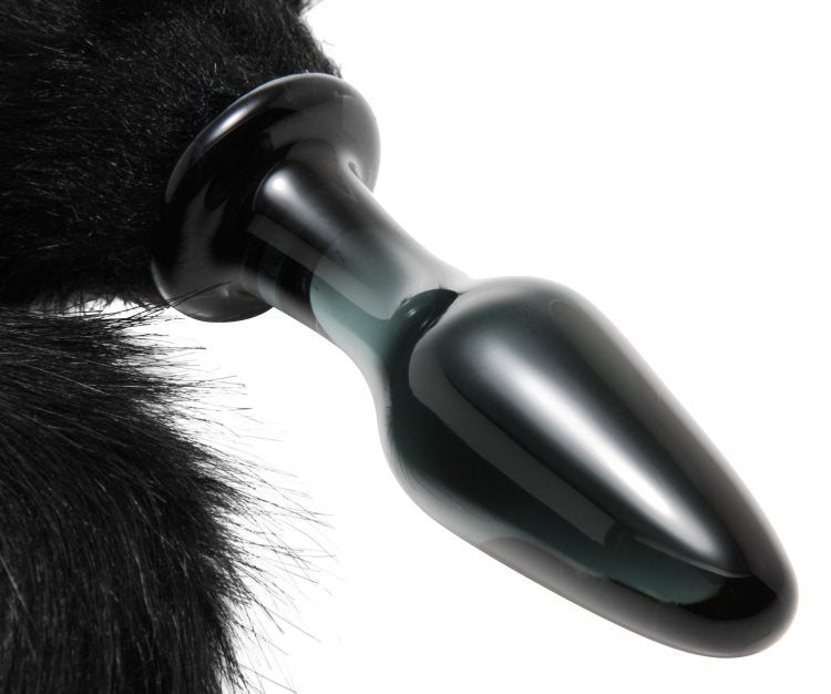 TAILZ MIDNIGHT FOX GLASS PLUG W/ TAIL