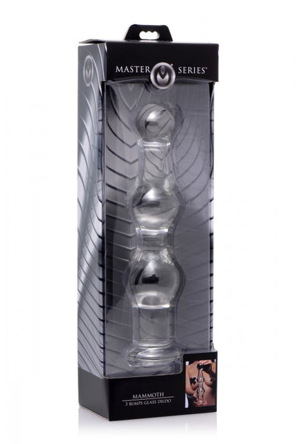 MASTER SERIES MAMMOTH 3 BUMPS GLASS DILDO