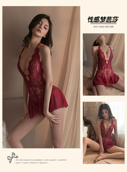 New Women's Lingerie Amazon Foreign Trade Source Charming Fairy Strap Sexy Nightdress Ultra Sexy Wholesale from Manufacturer