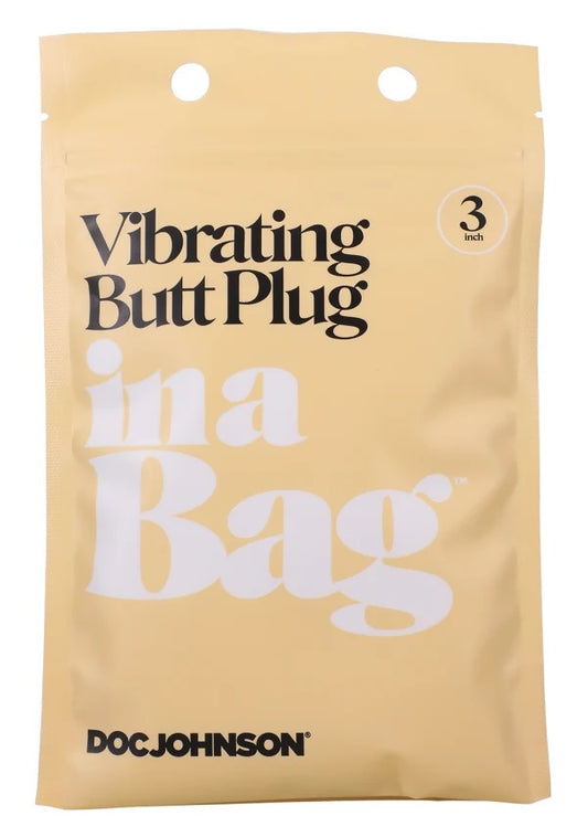 (D)IN A BAG BUTT PLUG 3 BLACK VIBRATING "