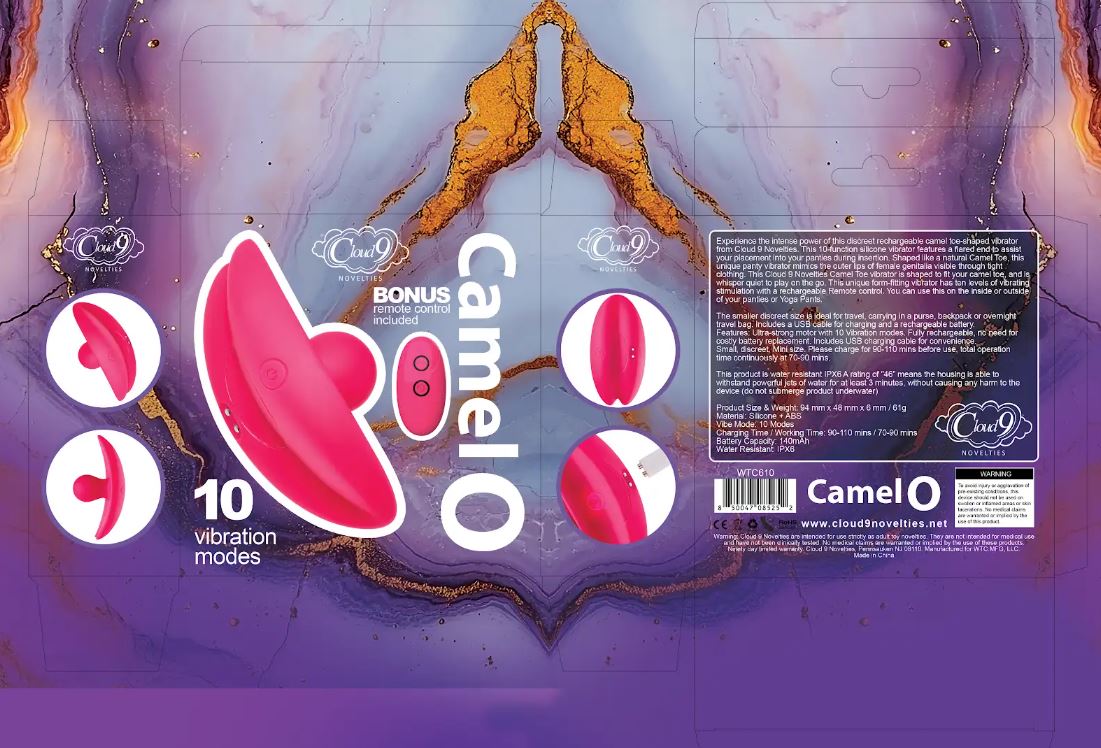 CLOUD 9 CAMEL TOE SHAPED VIBRATOR WITH REMOTE