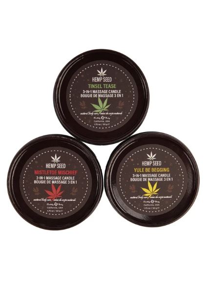 HEMP SEED 3-IN-1 MASSAGE CANDL TRIO 1.75OZ