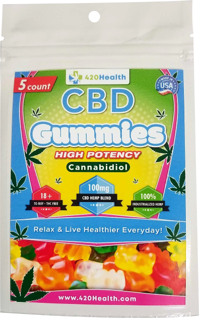 420 HEALTH CBD GUMMIES 5CT 100 MG