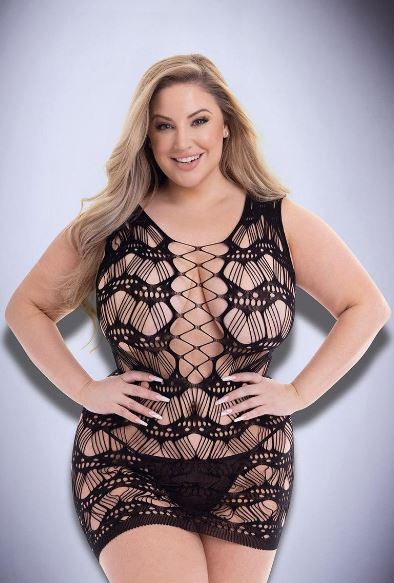 CORSET FRONT LACE MINI DRESS BLACK Q/S