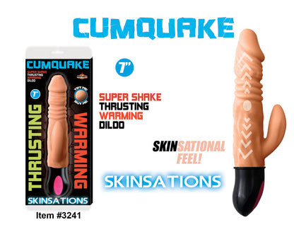 SKINSATIONS CUM QUAKE WARMING DILDO W/CLIT STIMULATOR