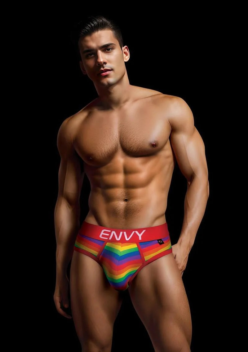 ENVY RAINBOW PRIDE BRIEF RED S/M