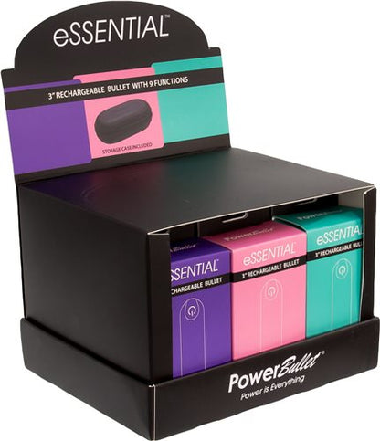 POWER BULLET ESSENTIAL 3.5IN RECHARGEABLE BULLET 12PC DISPLAY
