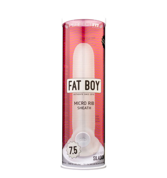 PERFECT FIT FAT BOY MICRO RIBBED SHEATH 7.5IN CLEAR