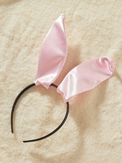 Lingerie Bodystocking Sexy Pink Bunny Girl Uniform Furry Bunny Ears and Tail Jumpsuit