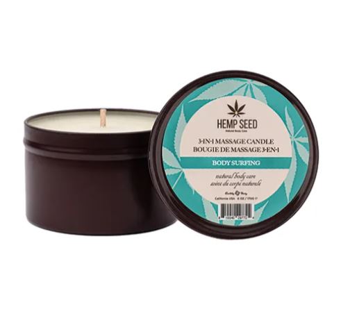 HEMP SEED 3-IN-1 MASSAGE CANDLE BODY SURFING 6 OZ