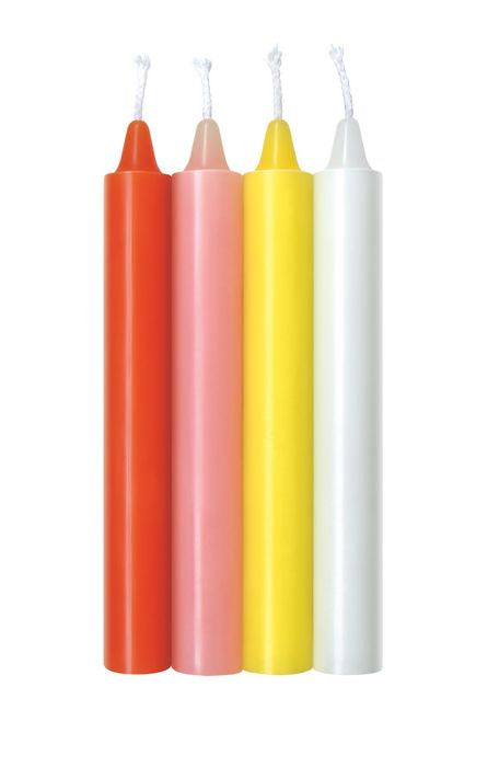 THE 9'S MAKE ME MELT SENSUAL WARM-DRIP CANDLES 4PK PASTEL