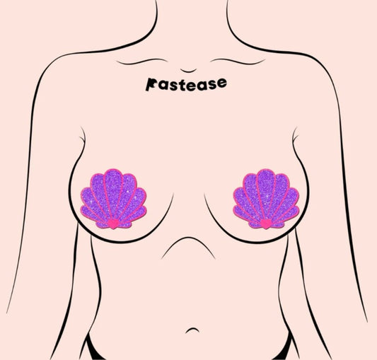 PASTEASE MERMAID SHELLS NEON PINK & PURPLE