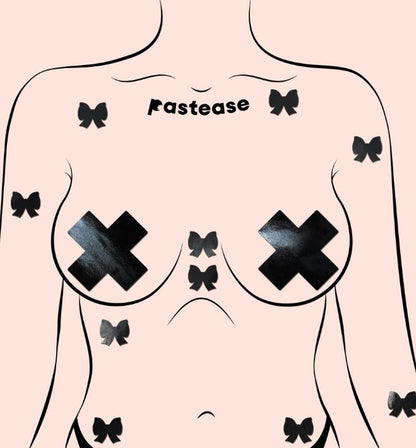 MINI BODY PASTIES 10PK FAUX PLEATHER BLACK