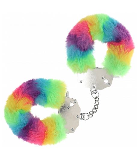 OUCH! HEAVY DUTY FLUFFY HANDCUFFS - MULTICOLOR 1