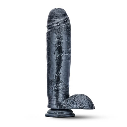 Jet Raven Carbon 10.5 Inch Metallic Black Realistic Dildo