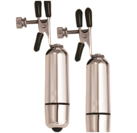 KINK COLLECTION VIBRATING NIPPLE CLAMPS SILVER