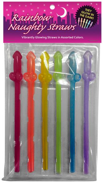 GLOW IN THE DARK RAINBOW STRAWS