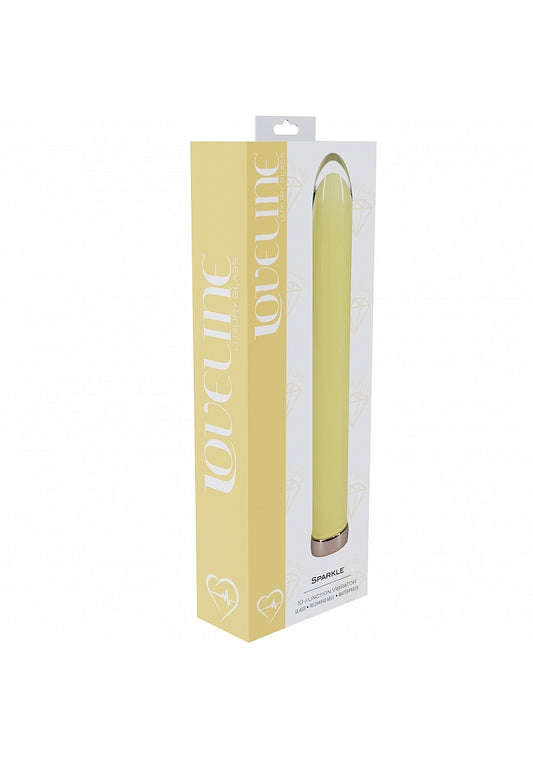 LOVELINE SPARKLE 6.3 VIBRATOR GLASS YELLOW "