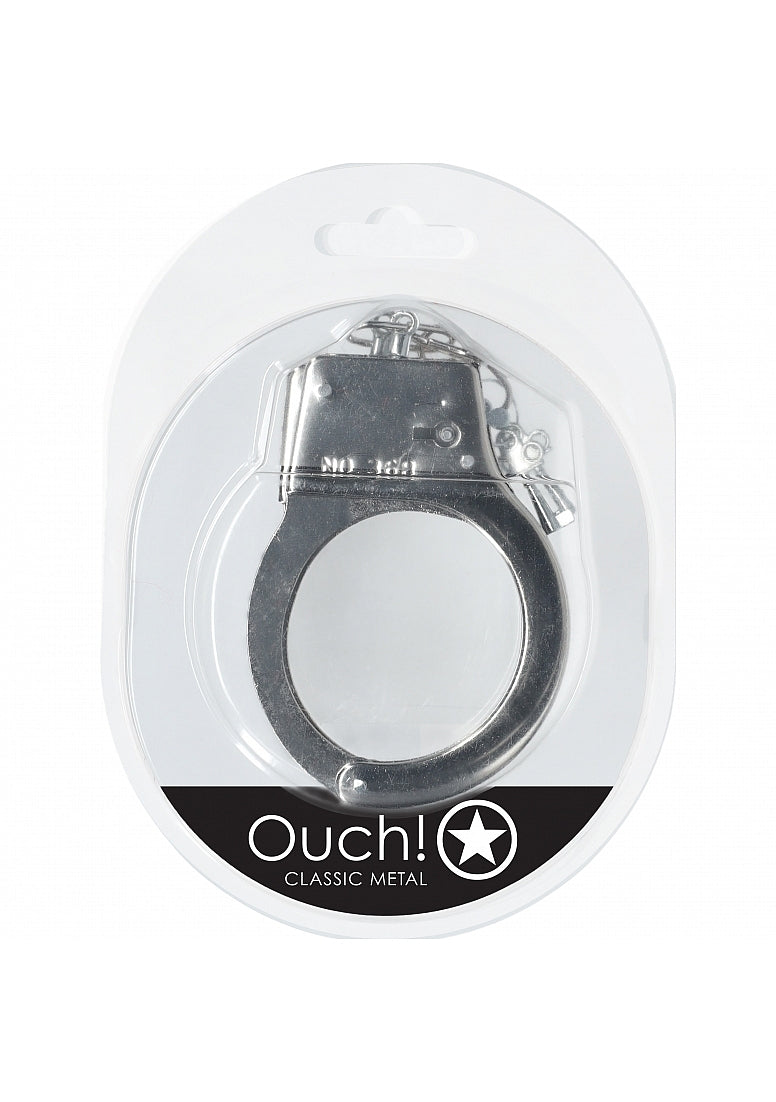 OUCH! CLASSIC METAL HANDCUFFS SILVER