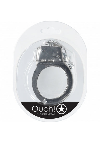 OUCH! CLASSIC METAL HANDCUFFS SILVER