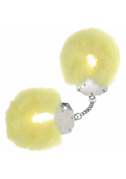 OUCH! HEAVY DUTY FLUFFY HANDCUFFS YELLOW