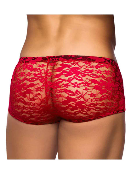 MINI SHORT STRETCH LACE MEDIUM RED