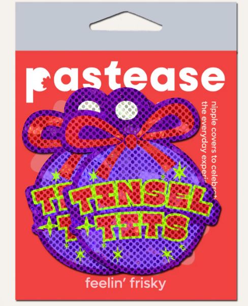 PASTEASE TINSEL HOLIDAY ORNAMENT ON DISCO GLITTER/PUR