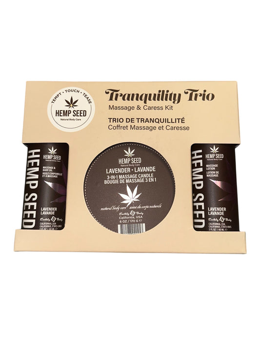 HEMP SEED TRANQUILITY TRIO GIFT SET LAVENDER 2OZ
