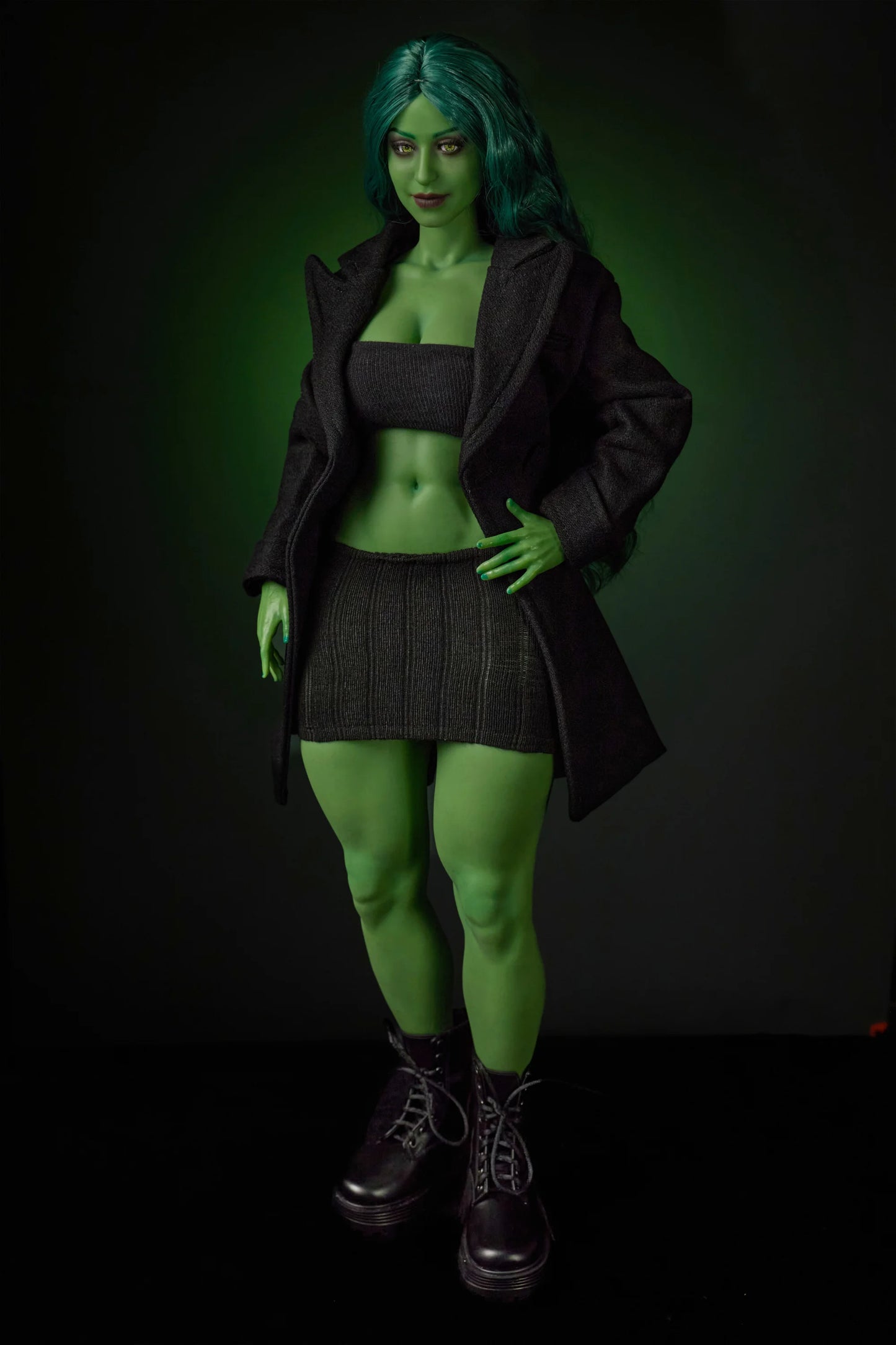 Si70cm KA Renee Full Silicone Mini Sex Doll | She-Hulk Green Skin | 70cm Anime Fantasy Doll