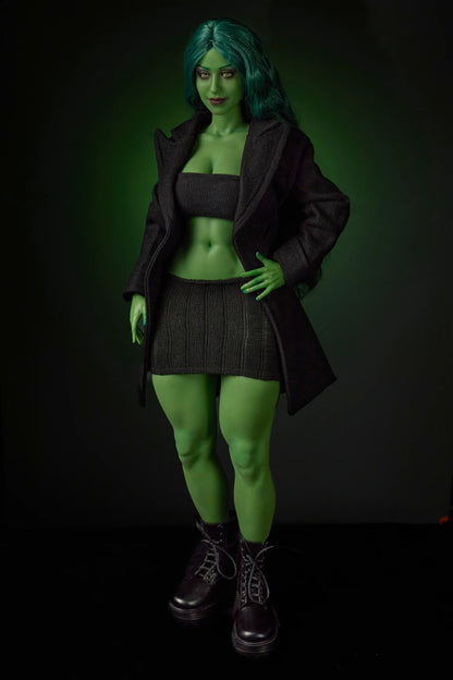 Si70cm KA Renee Full Silicone Mini Sex Doll | She-Hulk Green Skin | 70cm Anime Fantasy Doll