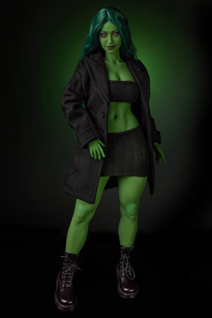 Si70cm KA Renee Full Silicone Mini Sex Doll | She-Hulk Green Skin | 70cm Anime Fantasy Doll