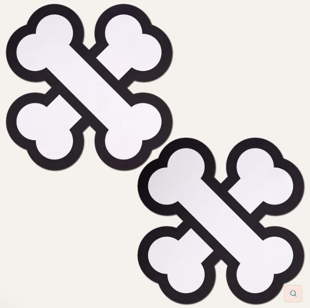PASTEASE WHITE CROSSBONE BREAST PASTIES