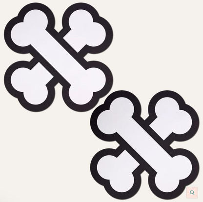 PASTEASE WHITE CROSSBONE BREAST PASTIES