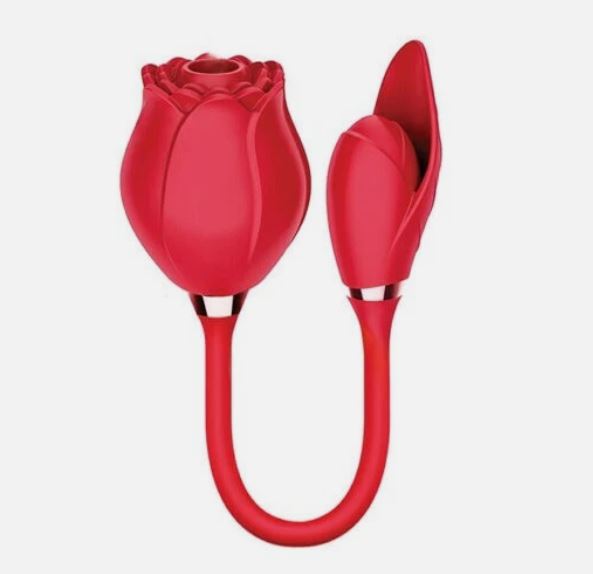 WILD ROSE & BULLET RECHARGEABLE SILICONE SUCTION VIBRATOR